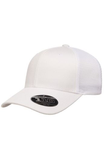 Flexfit 110M - ALL WHITE (W/LEATHER PATCHES)