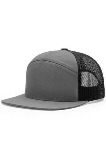 Richardson 7 Panel Trucker-  CHARCOAL/BLACK (Snapback)