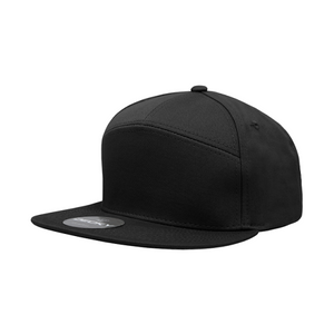 Decky 7 Panel All Cotton Trucker-  ALL BLACK (Snapback)