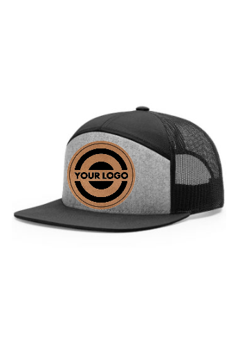 Richardson 7 Panel Trucker-  Heather Gray and Black (Snapback)