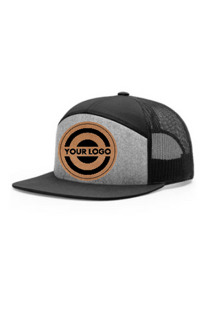 Richardson 7 Panel Trucker-  Heather Gray and Black (Snapback)