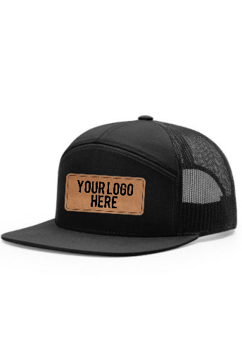 Richardson 7 Panel Trucker-  ALL BLACK (Snapback)