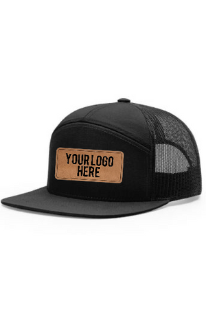 Richardson 7 Panel Trucker-  ALL BLACK (Snapback)