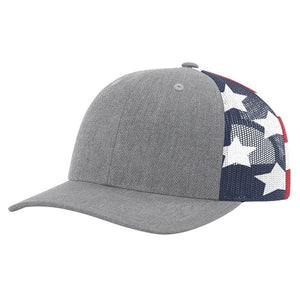 DLACO Red Leather Flag - Richardson 6 Panel - Gray and Stars and Stripes (Snapback)