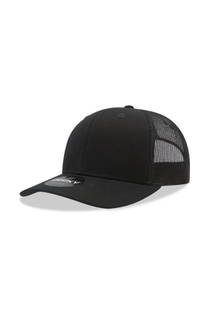 Decky 6 Panel Mesh Back- ALL BLACK (Snapback)