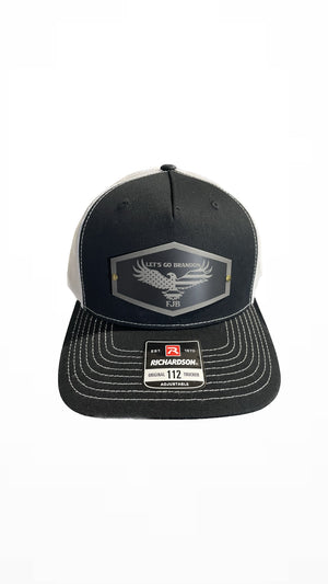 Let’s go Brandon - Richardson 5 Panel Trucker- BLACK/WHITE (Snapback)