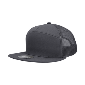 Decky 7 Panel Mesh Back Trucker- ALL Gray (Snapback)